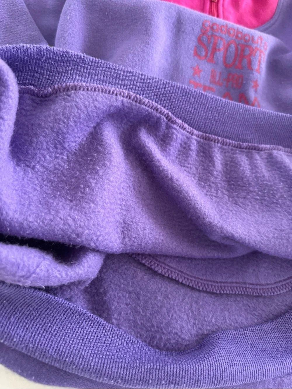 Gadabouts Vintage Purple and Pink Pullover Half Zip Sweatshirt